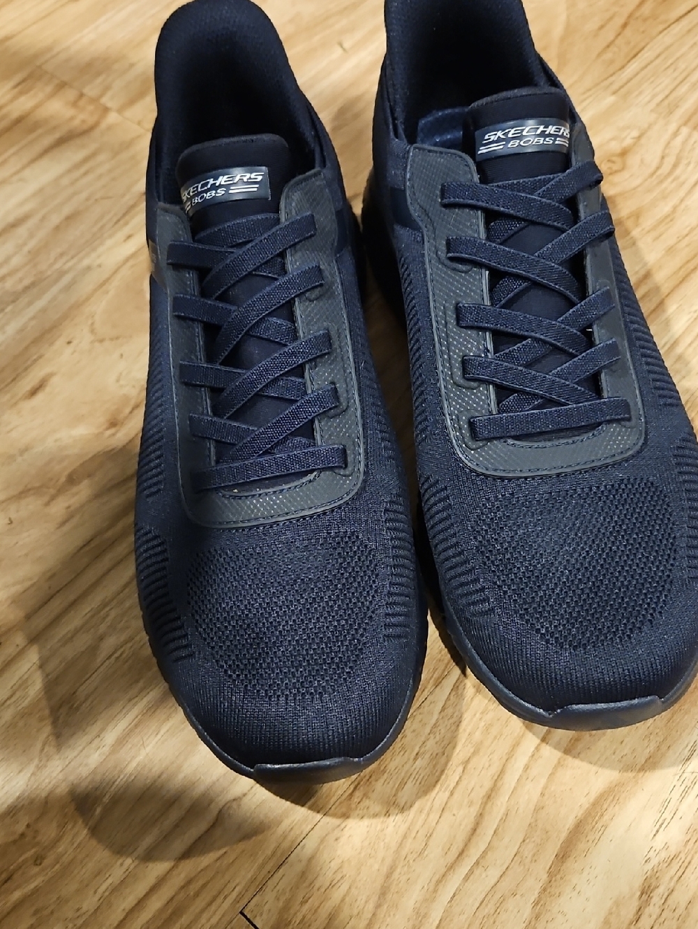 Skechers Men's Navy Knit Lace-Up Sneakers